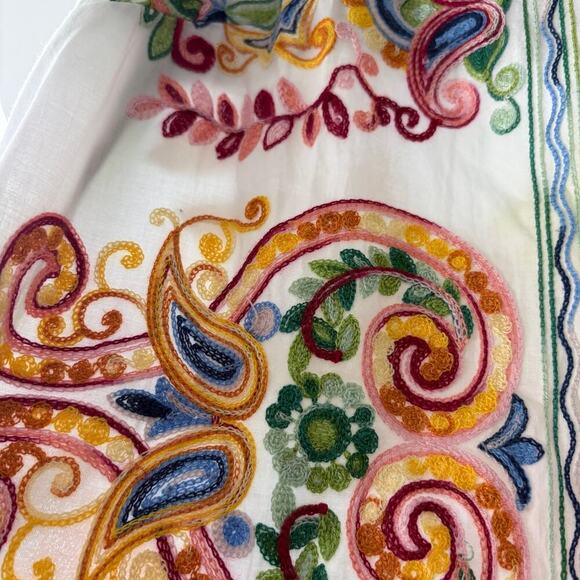 Cyrena embroidered patchwork tunic dress M boho western Coastal Cowgirl - Picture 3 of 11